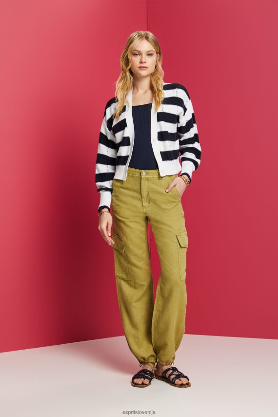 dolgi rokav sl Esprit ženske rebrast zgornji del z dolgimi rokavi mornarica 6X44690