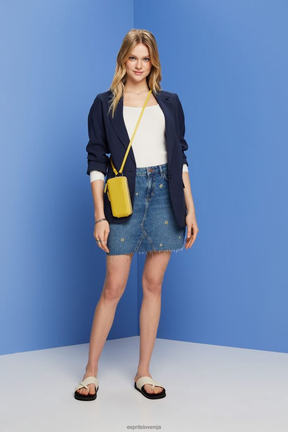 dolgi rokav sl Esprit ženske rebrast zgornji del z dolgimi rokavi umazano bela 6X44689