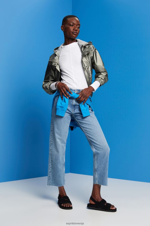 dolgi rokav sl Esprit ženske top z dolgimi rokavi z ladjastim izrezom bela 6X446369