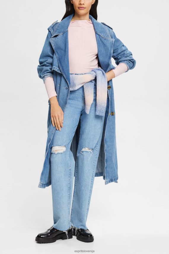 dolgi rokav sl Esprit ženske top z dolgimi rokavi z ladjastim izrezom svetlo roza 6X446368