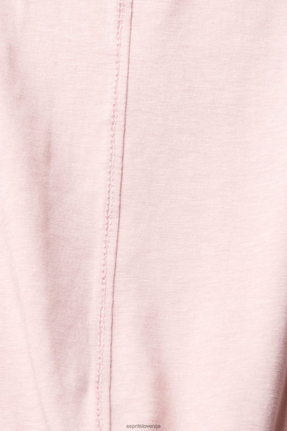 dolgi rokav sl Esprit ženske top z dolgimi rokavi z ladjastim izrezom svetlo roza 6X446368