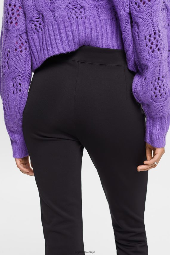 hlače in hlače sl Esprit ženske široke hlače Črna 6X446440