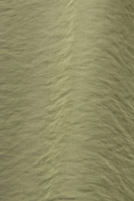 hlače in hlače sl Esprit ženske satenaste široke hlače svetlo kaki 6X44691