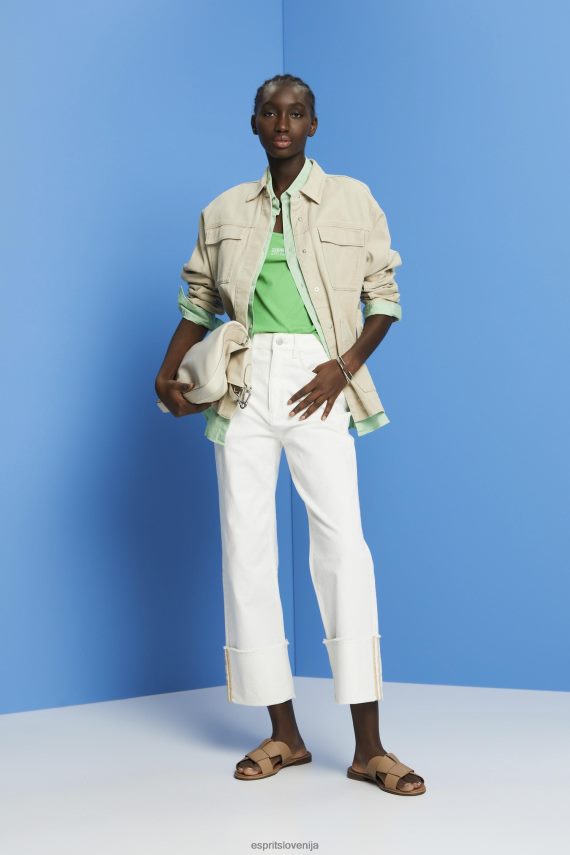 jakne sl Esprit ženske keper jakna s pasom pesek 6X446292