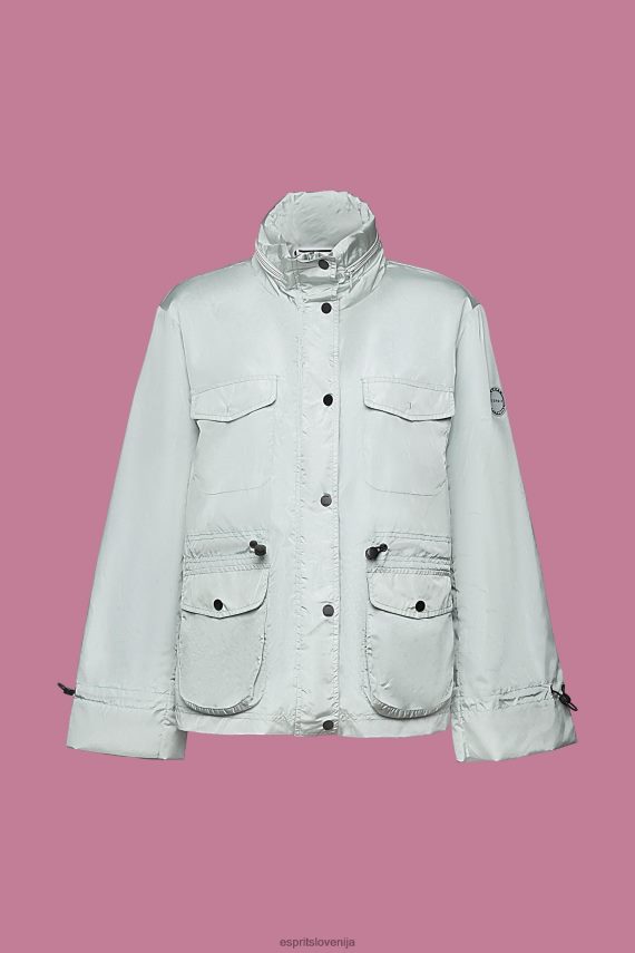 jakne sl Esprit ženske reciklirano: dežna jakna s kapuco svetlo vodno zelena 6X44695