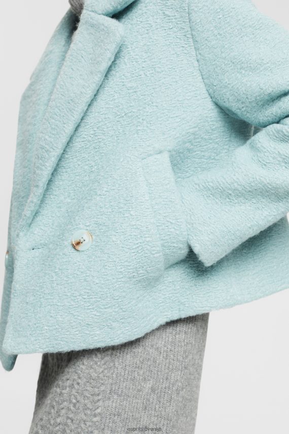 jakne sl Esprit ženske tkana jakna iz umetne volne svetlo vodno zelena 6X446436