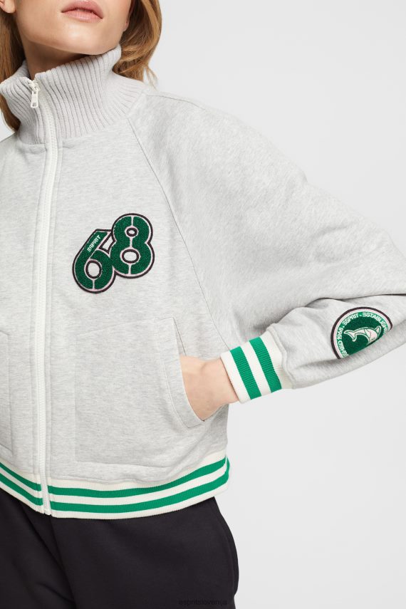 jakne sl Esprit ženske univerzitetna jakna svetlo siva 6X446416