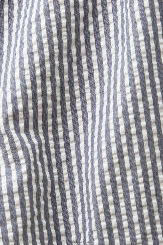 kratke hlače sl Esprit ženske seersucker kratke hlače s črtami, 100% bombaž mornarica 6X44696