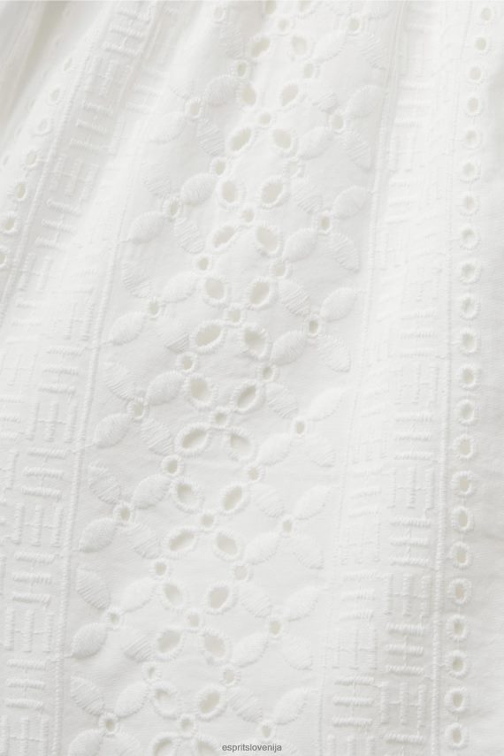 kratke hlače sl Esprit ženske vezene kratke hlače, lenzing ecovero bela 6X446211