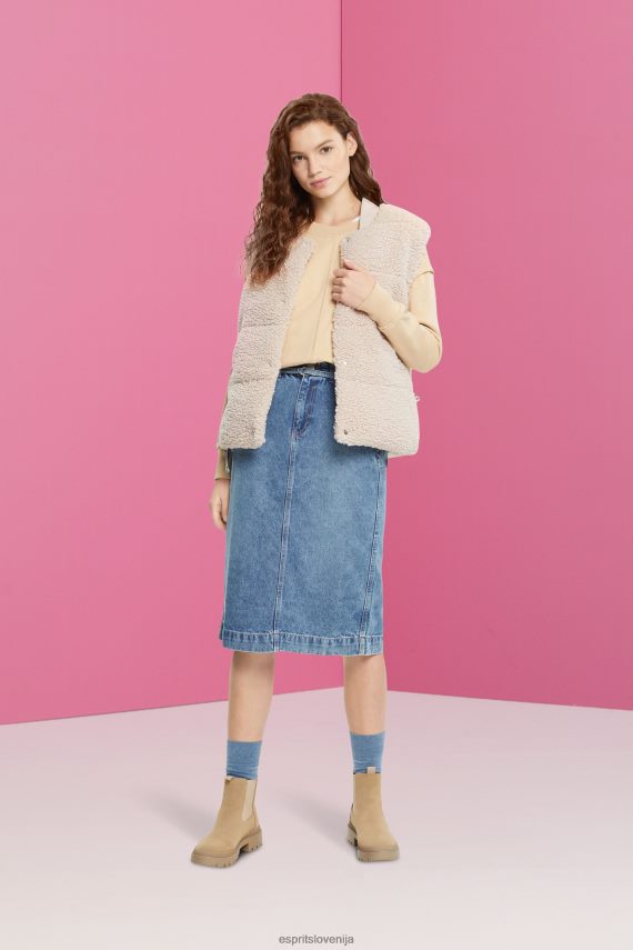 krila sl Esprit ženske denim krilo s papirnato vrečko pranje modre svetlobe 6X446430