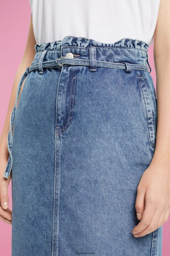 krila sl Esprit ženske denim krilo s papirnato vrečko pranje modre svetlobe 6X446430