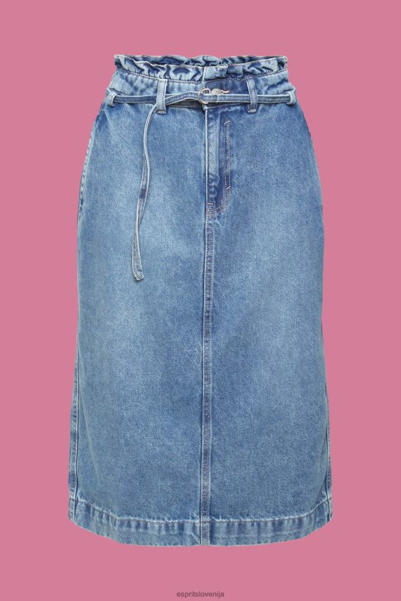 krila sl Esprit ženske denim krilo s papirnato vrečko pranje modre svetlobe 6X446430