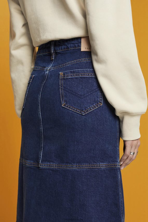 krila sl Esprit ženske jeans krilo do kolen modro srednje pranje 6X446269