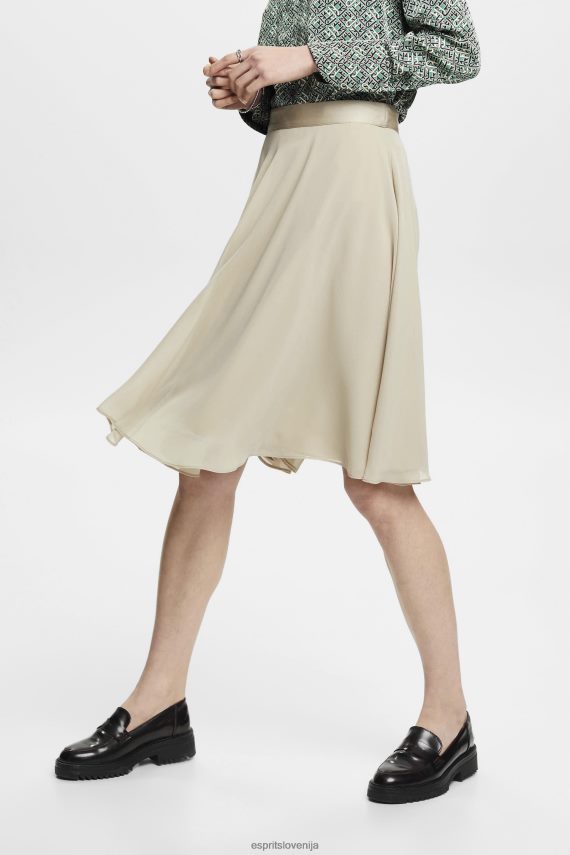 krila sl Esprit ženske krilo iz šifona do kolen prašno zelena 6X446279