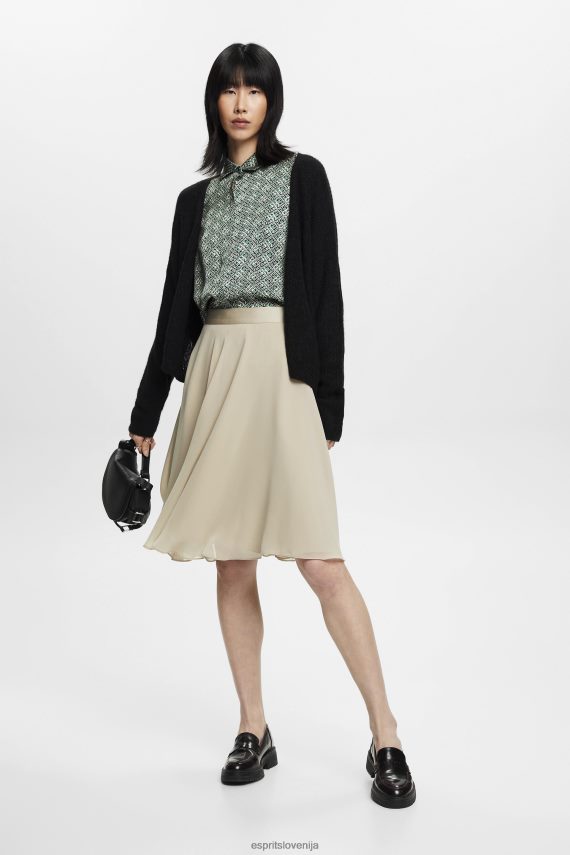 krila sl Esprit ženske krilo iz šifona do kolen prašno zelena 6X446279