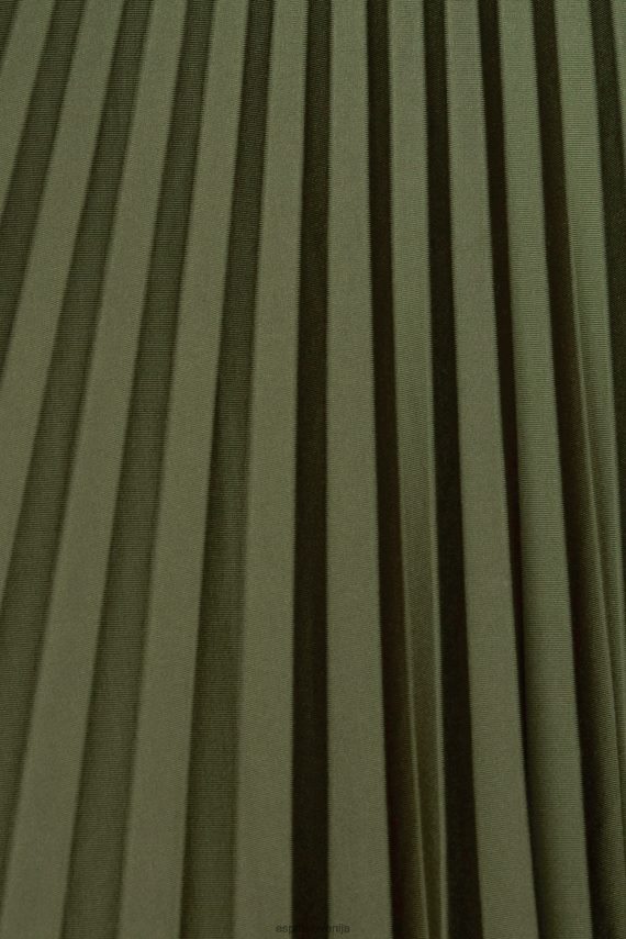 krila sl Esprit ženske plisirano krilo s pasom temno kaki 6X446435