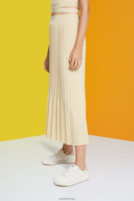 krila sl Esprit ženske plisirano midi krilo pesek 6X446483