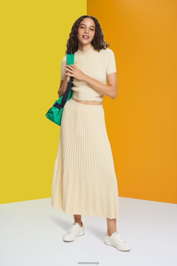 krila sl Esprit ženske plisirano midi krilo pesek 6X446483