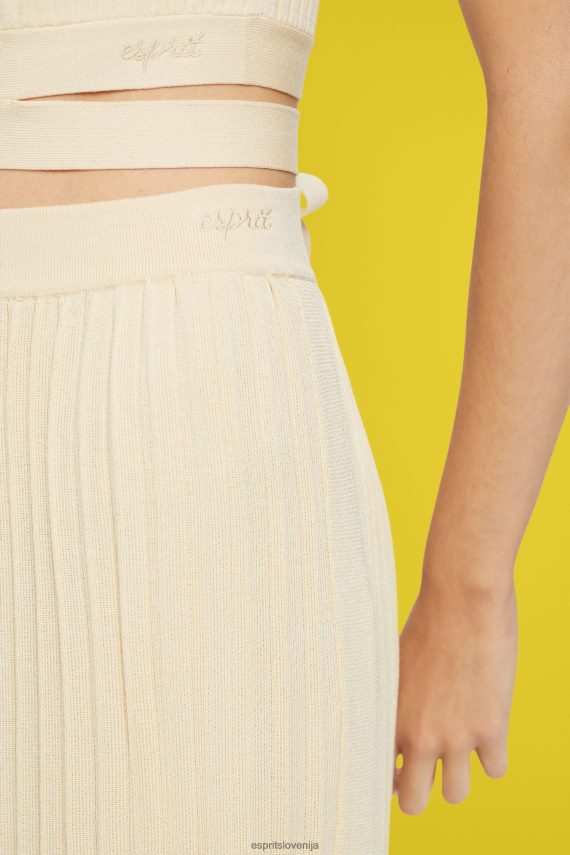 krila sl Esprit ženske plisirano midi krilo pesek 6X446483