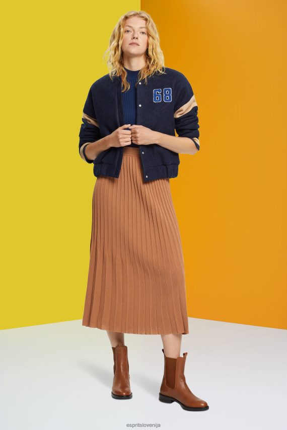 krila sl Esprit ženske plisirano midi krilo rjav 6X446482