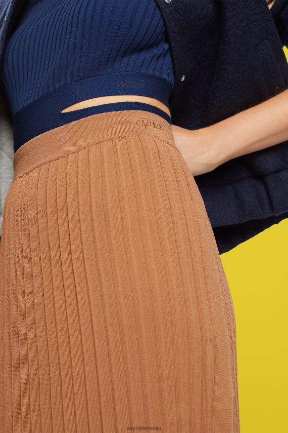 krila sl Esprit ženske plisirano midi krilo rjav 6X446482