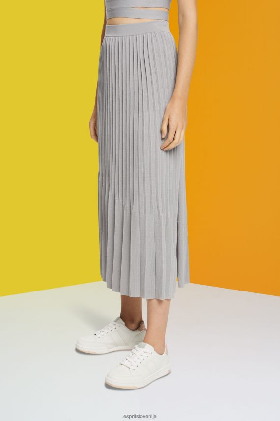 krila sl Esprit ženske plisirano midi krilo srednje siva 6X446481