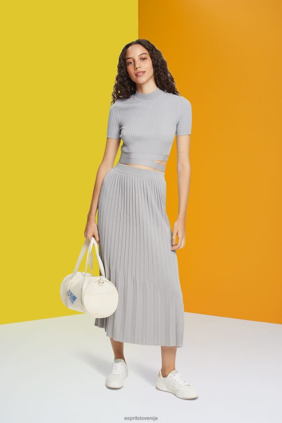 krila sl Esprit ženske plisirano midi krilo srednje siva 6X446481