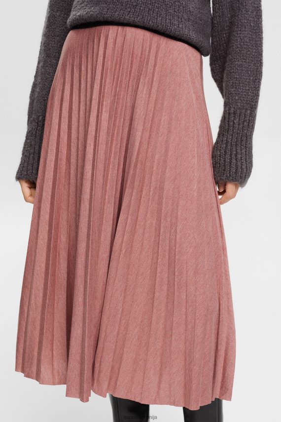 krila sl Esprit ženske plisirano midi krilo terakota 6X446433