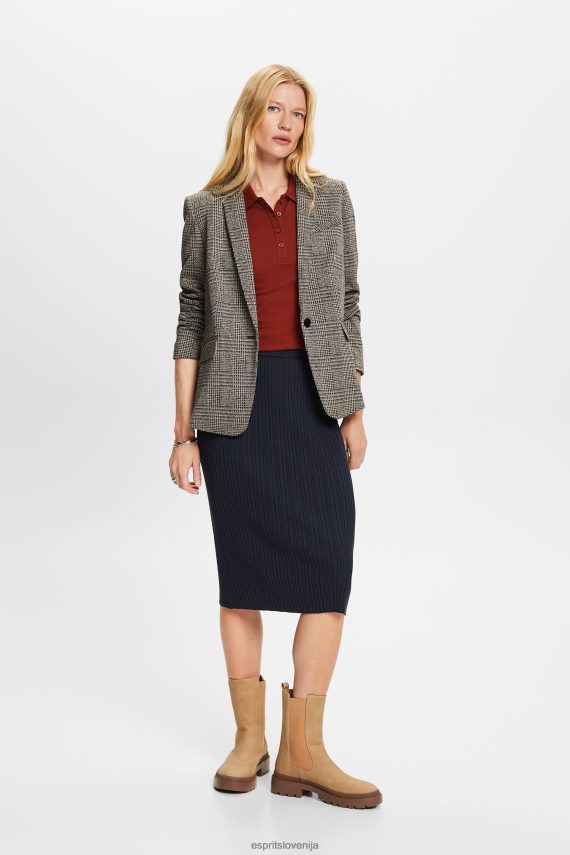 krila sl Esprit ženske rebrasto pleteno midi krilo petrol modra 6X44621