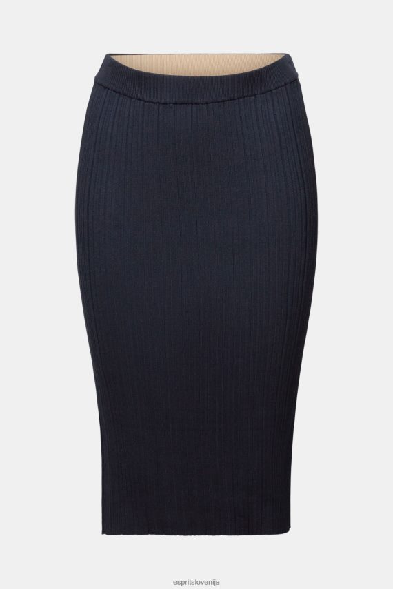 krila sl Esprit ženske rebrasto pleteno midi krilo petrol modra 6X44621