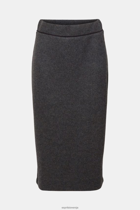 krila sl Esprit ženske rebrasto pleteno pencil krilo antracit 6X446431