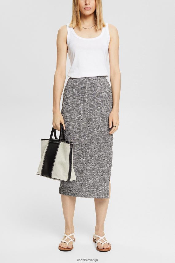 krila sl Esprit ženske space dye rebrasto pleteno midi krilo antracit 6X446534