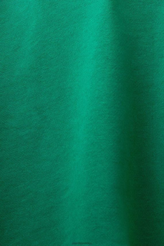 majice s kratkimi rokavi sl Esprit ženske Majica s kratkimi rokavi z vezenim logotipom, 100% bombaž temno zelena 6X44615