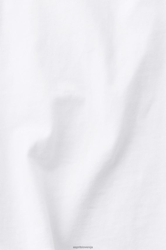 majice s kratkimi rokavi sl Esprit ženske bombažna majica s kratkimi rokavi z izvezenim logotipom bela 6X446147