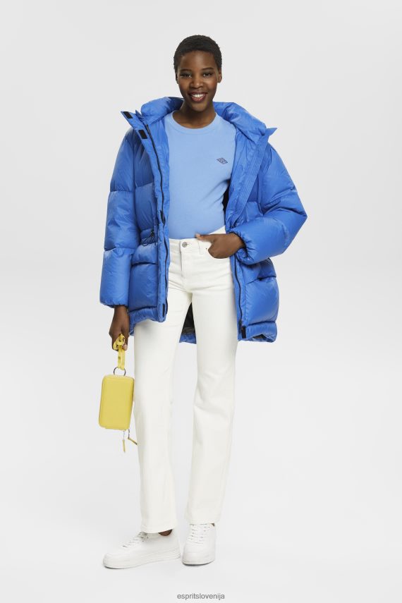 majice s kratkimi rokavi sl Esprit ženske bombažna majica s kratkimi rokavi z izvezenim logotipom svetlo modra sivka 6X446151