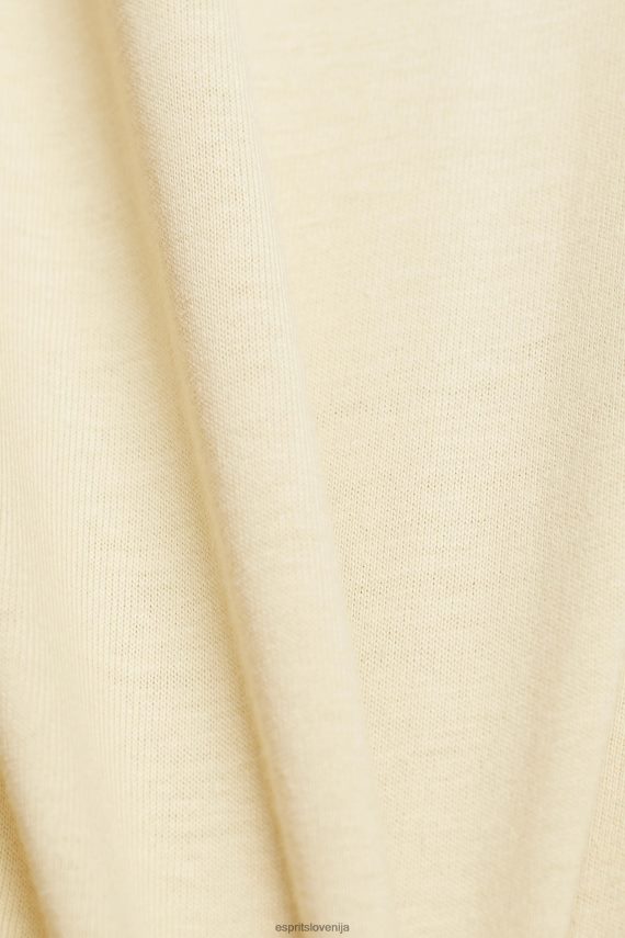 majice s kratkimi rokavi sl Esprit ženske bombažna majica s potiskanim logotipom bež 6X446143