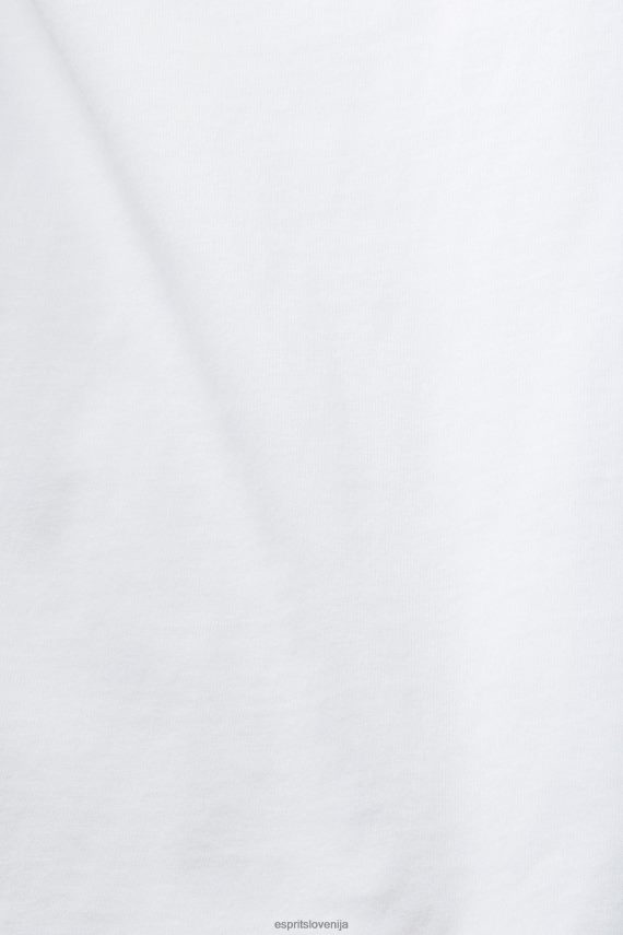 majice s kratkimi rokavi sl Esprit ženske bombažna majica s potiskanim logotipom bela 6X446142