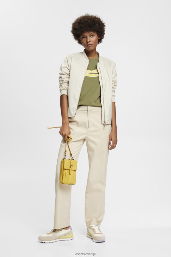 majice s kratkimi rokavi sl Esprit ženske bombažna majica s potiskanim logotipom olivno 6X446144