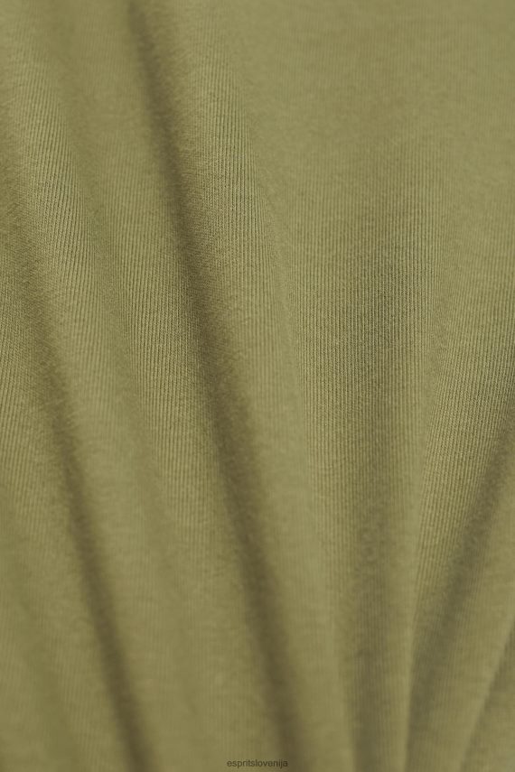 majice s kratkimi rokavi sl Esprit ženske bombažna majica s potiskanim logotipom olivno 6X446144