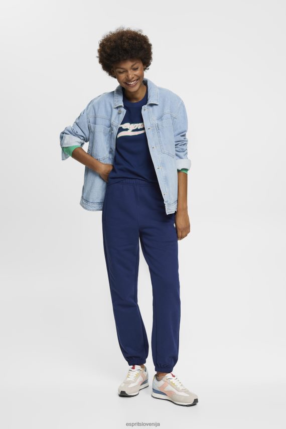 majice s kratkimi rokavi sl Esprit ženske bombažna majica s potiskanim logotipom črnilo 6X446145