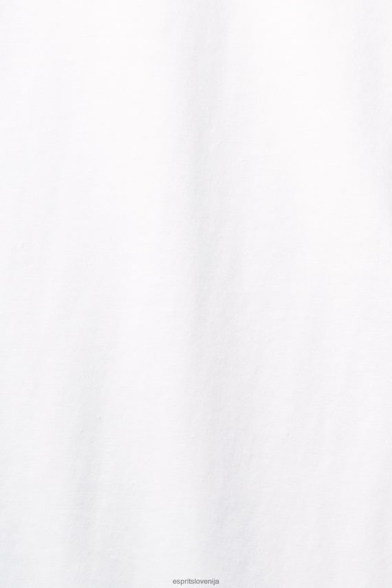 majice s kratkimi rokavi sl Esprit ženske bombažna majica z okroglim izrezom bela 6X446456