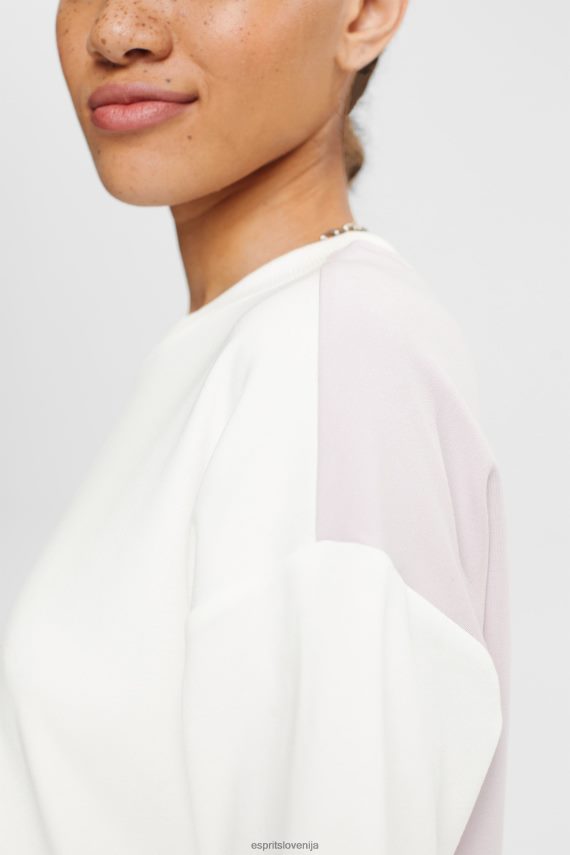 majice s kratkimi rokavi sl Esprit ženske dvobarvna majica s kratkimi rokavi umazano bela 6X446393