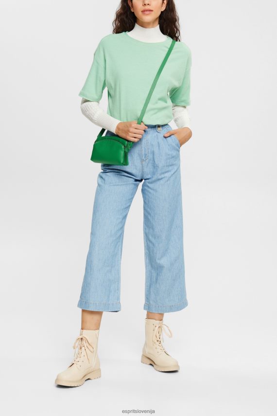 majice s kratkimi rokavi sl Esprit ženske majica s kratkimi rokavi pastelno zelena 6X446546