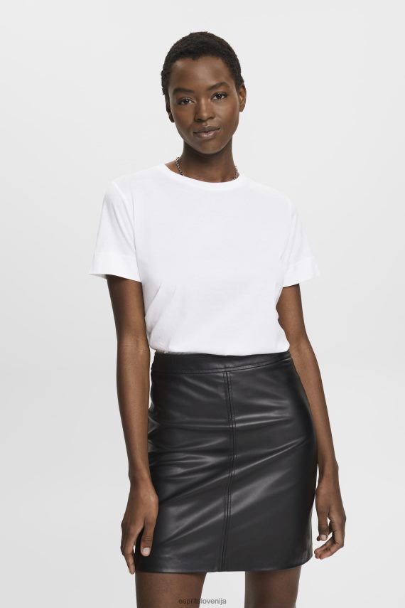 majice s kratkimi rokavi sl Esprit ženske majica s potiskom na prsih bela 6X446316