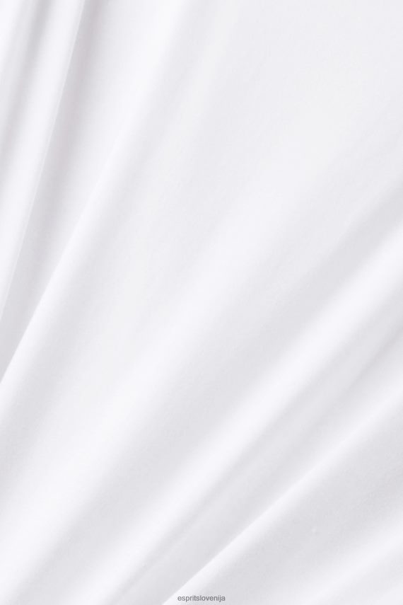 majice s kratkimi rokavi sl Esprit ženske majica s potiskom na prsih bela 6X446316