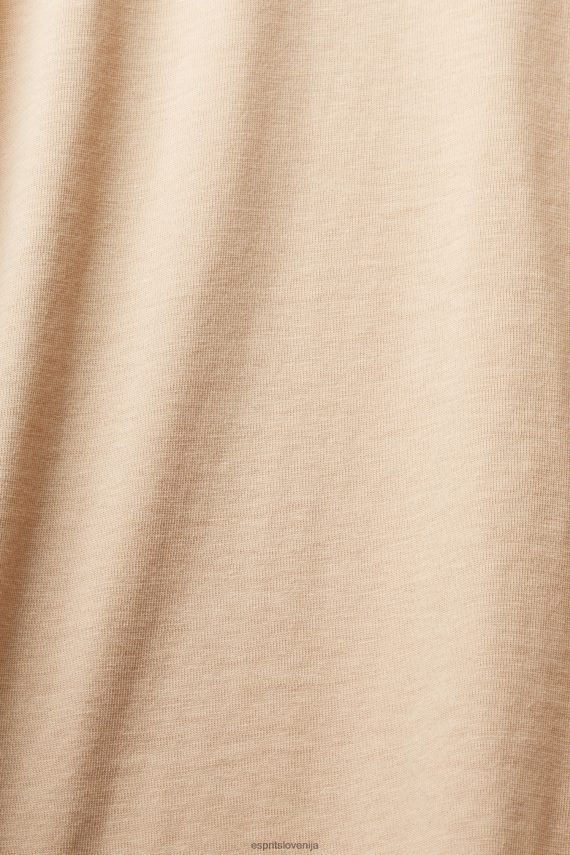 majice s kratkimi rokavi sl Esprit ženske majica z dolgimi rokavi in ​​logotipom pesek 6X446461