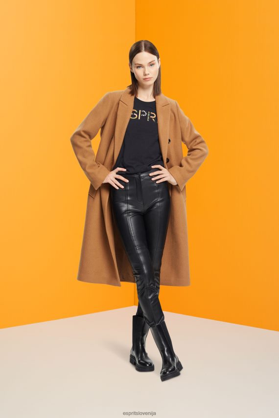 majice s kratkimi rokavi sl Esprit ženske majica z dolgimi rokavi in ​​logotipom Črna 6X446460