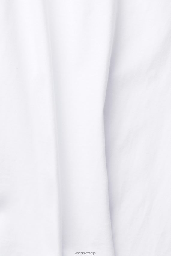 majice s kratkimi rokavi sl Esprit ženske osnovna majica iz 100% organskega bombaža bela 6X446513