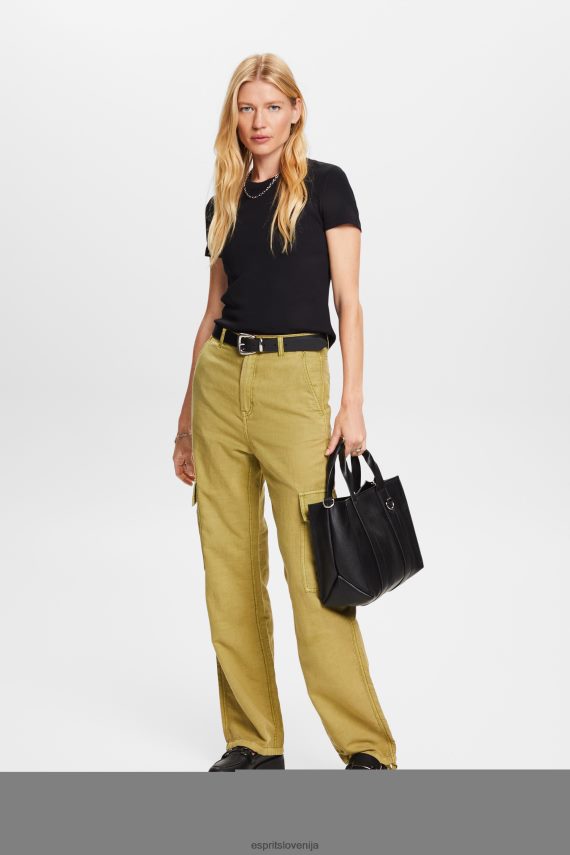 majice s kratkimi rokavi sl Esprit ženske rebrasta majica iz džersija Črna 6X4461