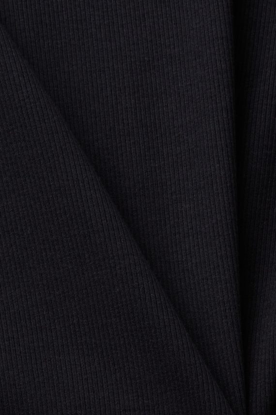 majice s kratkimi rokavi sl Esprit ženske rebrasta majica iz džersija Črna 6X4461